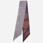 Italian Designer Purple Skinny Silk Scarf