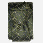 Handmade Italian Designer Green Silk Tie