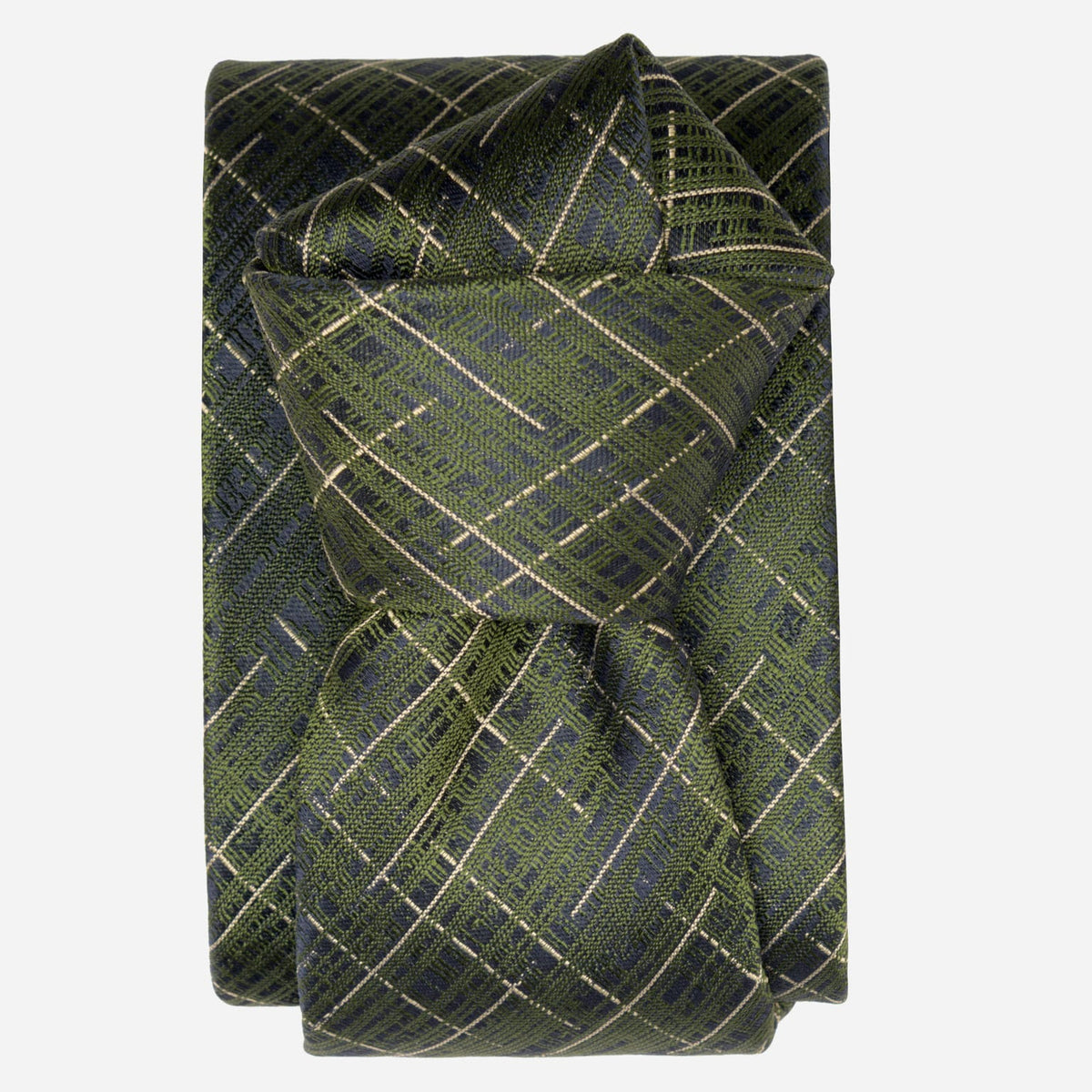 Handmade Italian Designer Green Silk Tie