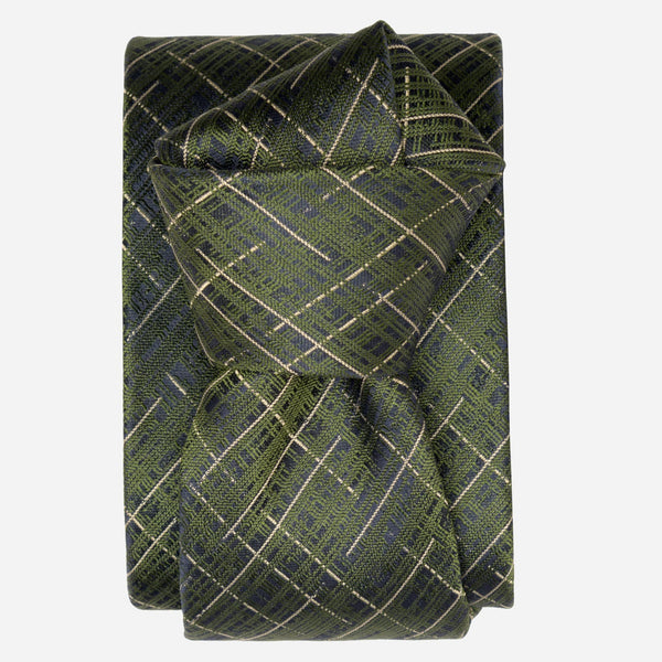 Handmade Italian Designer Green Silk Tie