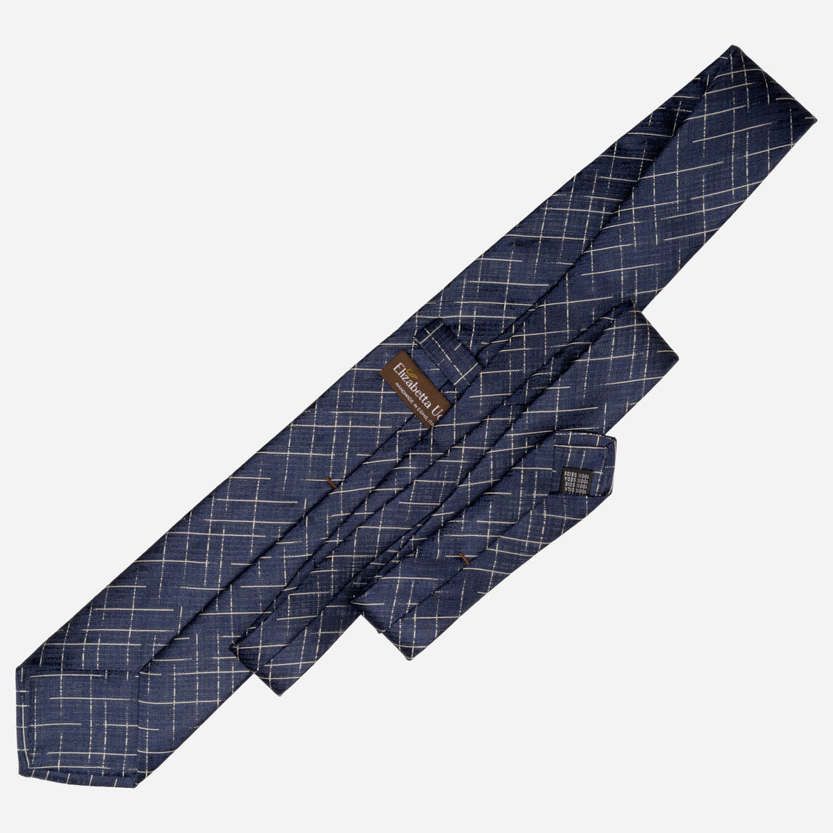 Handmade Italian Designer Navy Silk Tie