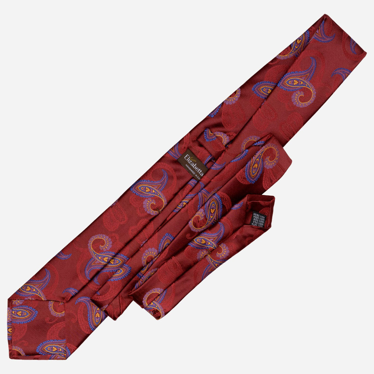 Designer Crimson Red Paisley Silk Tie