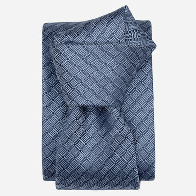 Blue Italian Designer Silk Tie for Men