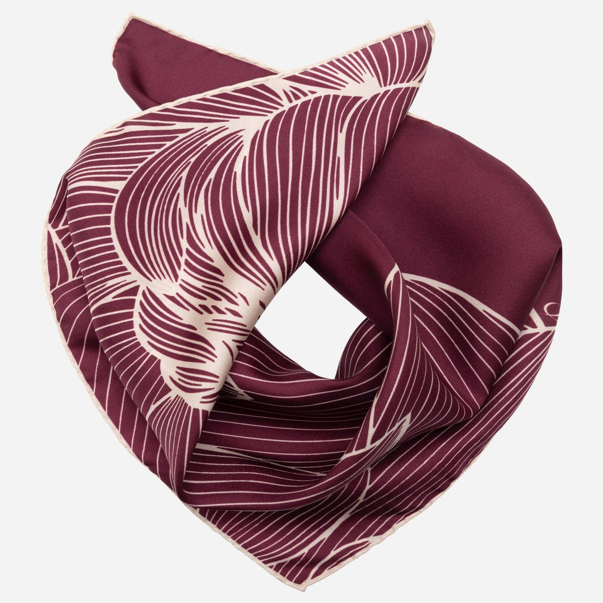 Burgundy Floral Italian Silk Bandana