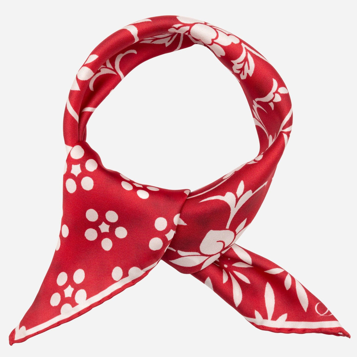 Red Italian Silk Bandana for Women