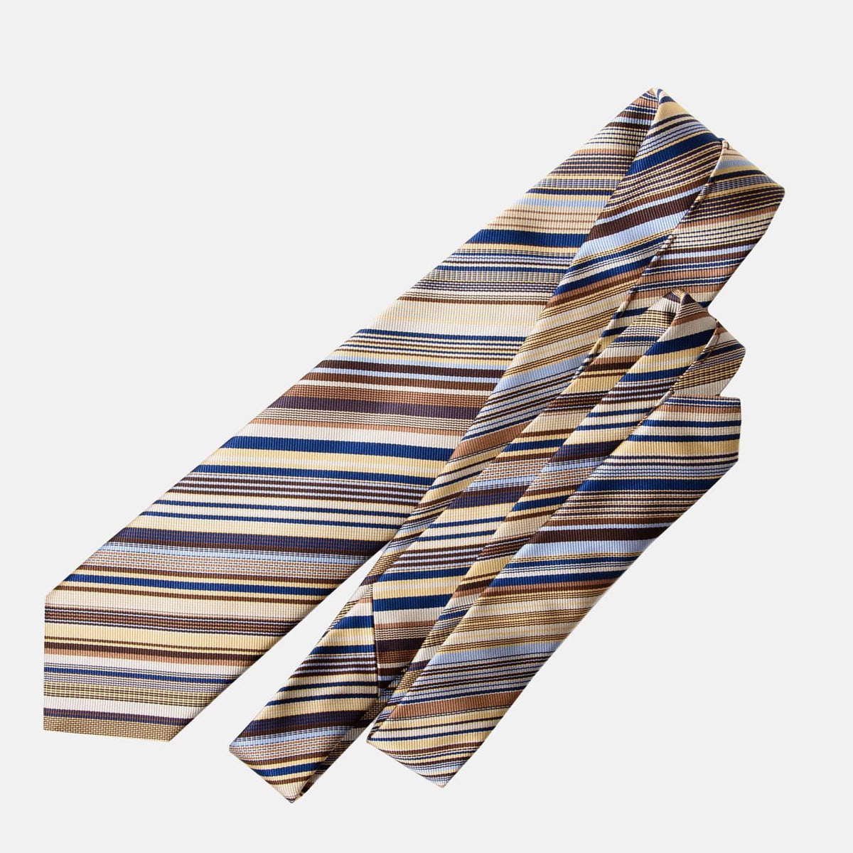 Extra Long Italian Silk Striped Tie - Multicolor