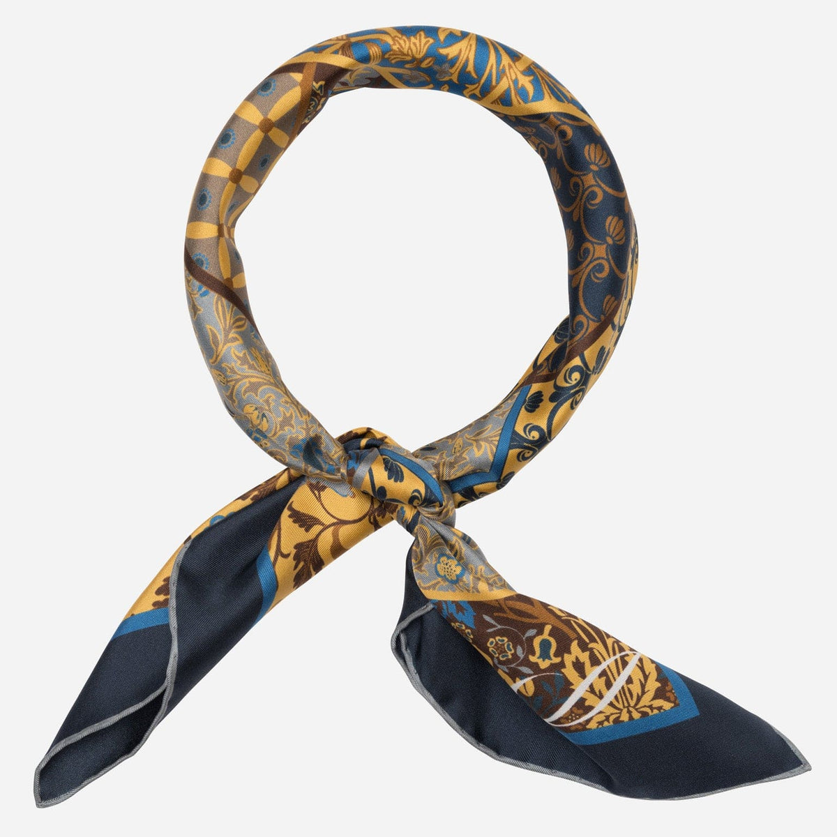 Yellow and Blue Italian Silk Neckerchief