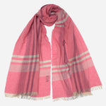Pink Plaid 100% Italian Cashmere Scarf