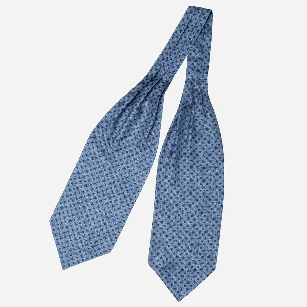 Italian Designer Blue Silk Ascot Tie