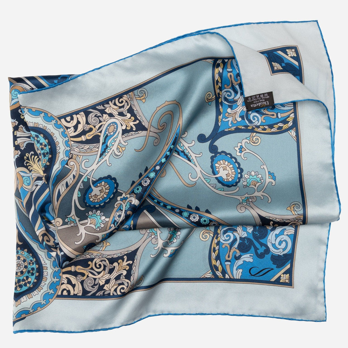 Women&#39;s Blue Silk Square Scarf