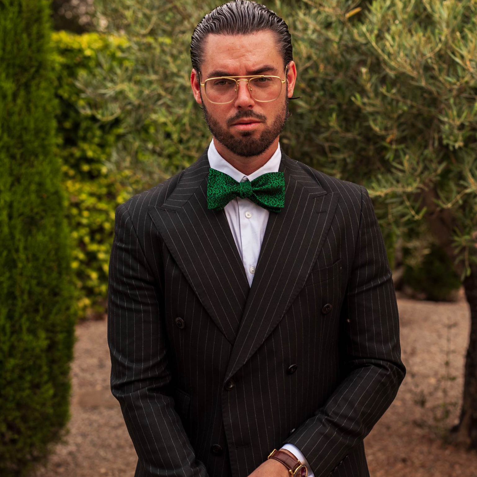 handmade Italian silk bow tie for suits