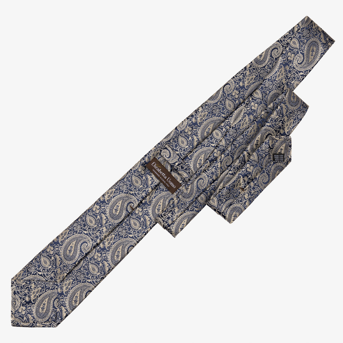 Navy and Pewter Paisley Italian Silk Tie