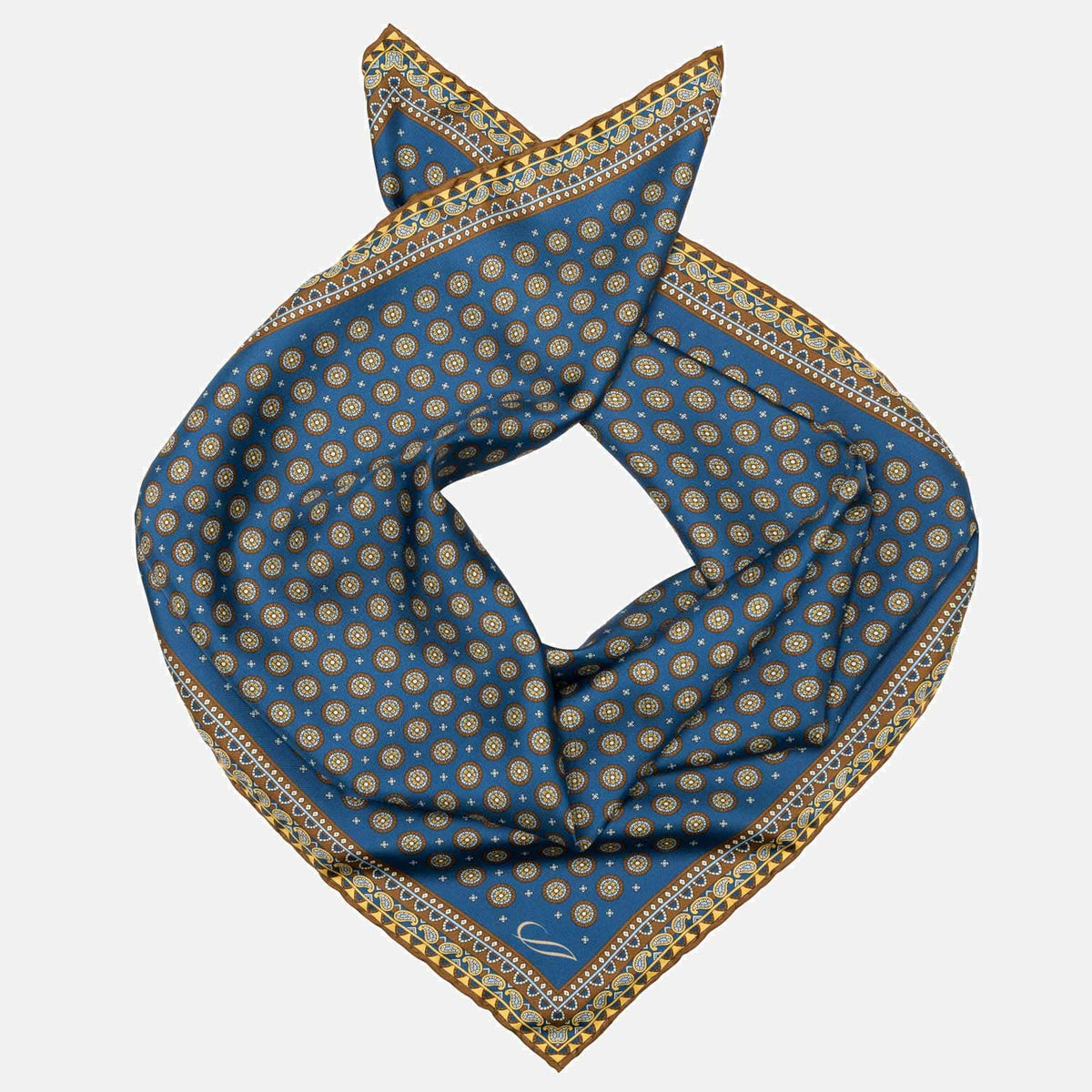 Prussian Blue Silk Neckerchief - 100% Made in Italy