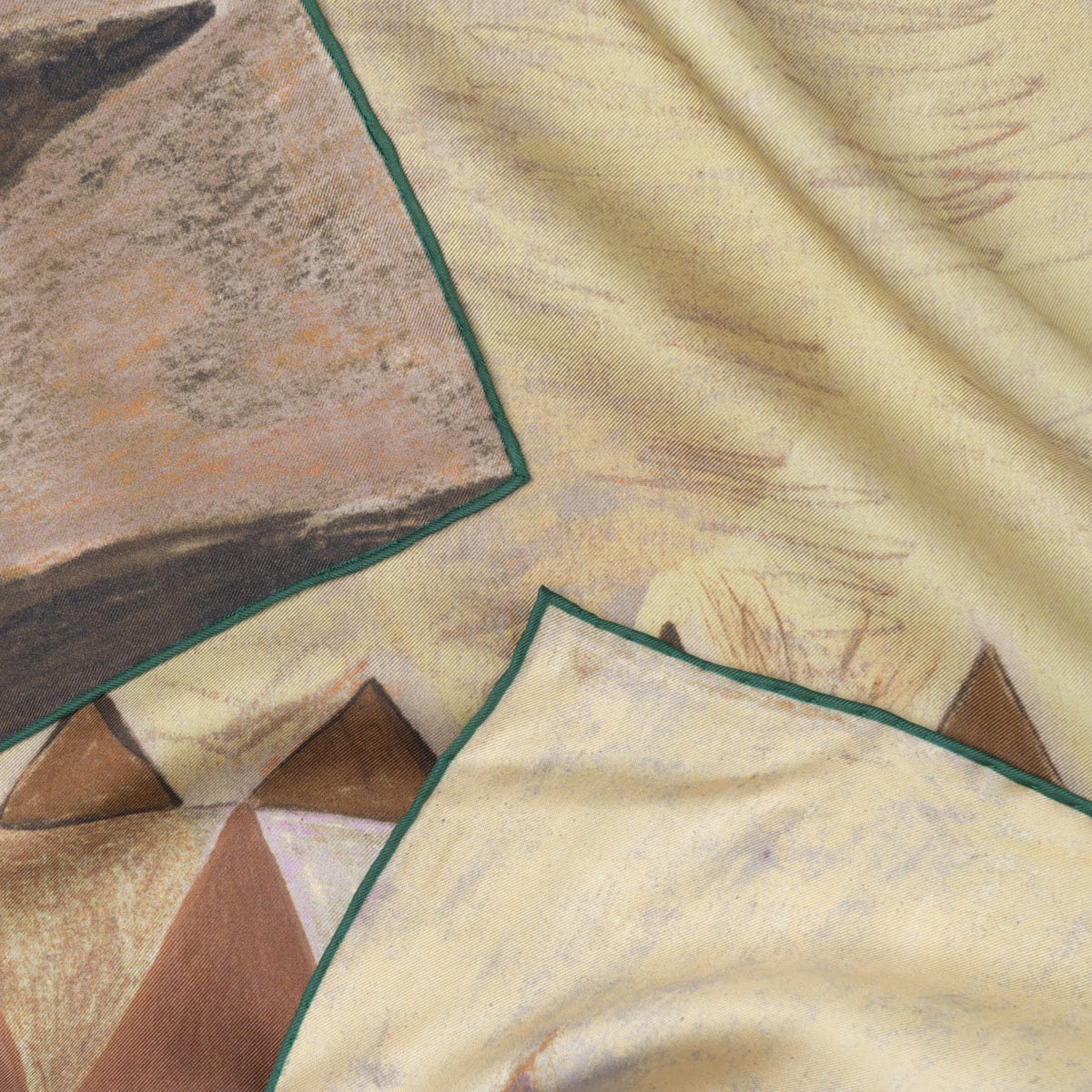 Brown Italian Designer Silk Scarf