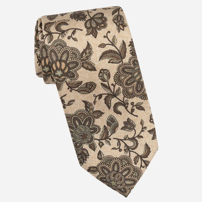 Beige & Sage Handmade Italian Silk Tie