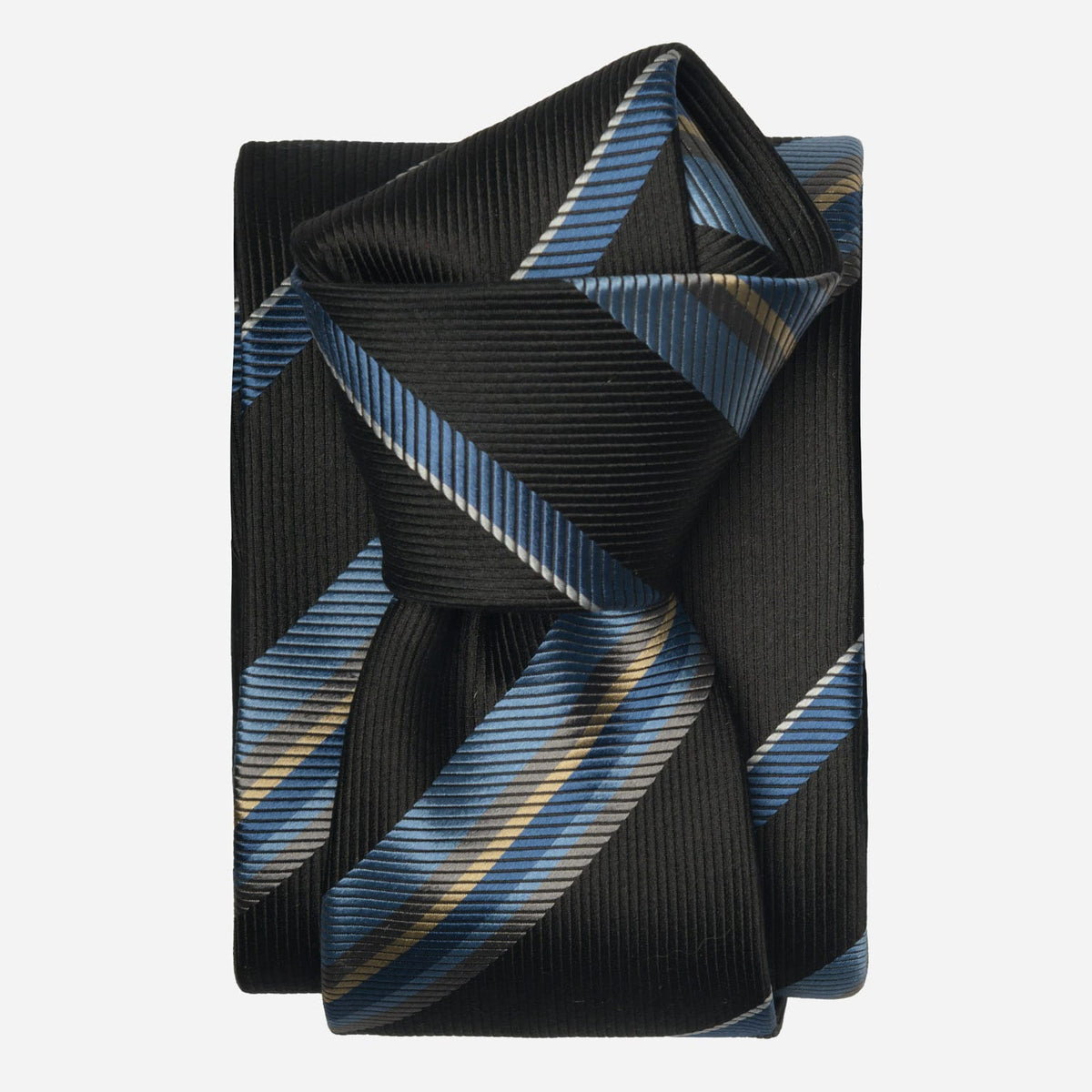 Black Striped Handmade Italian Silk Tie