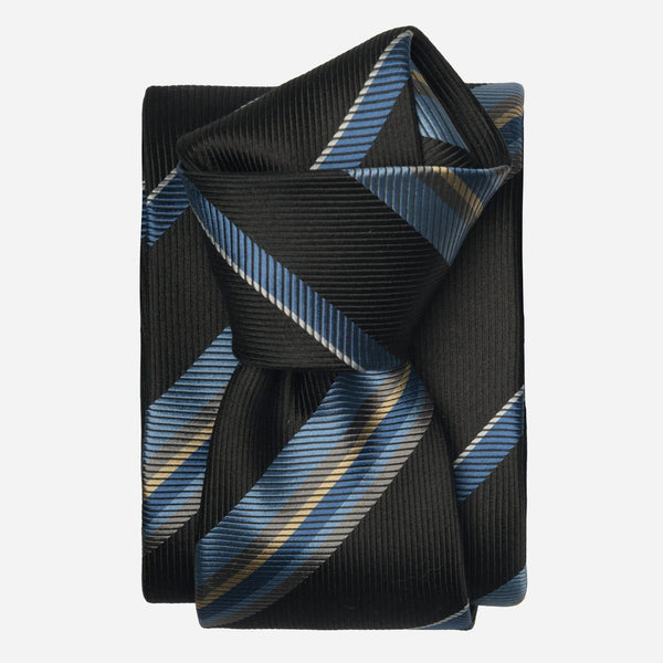 Black Striped Handmade Italian Silk Tie