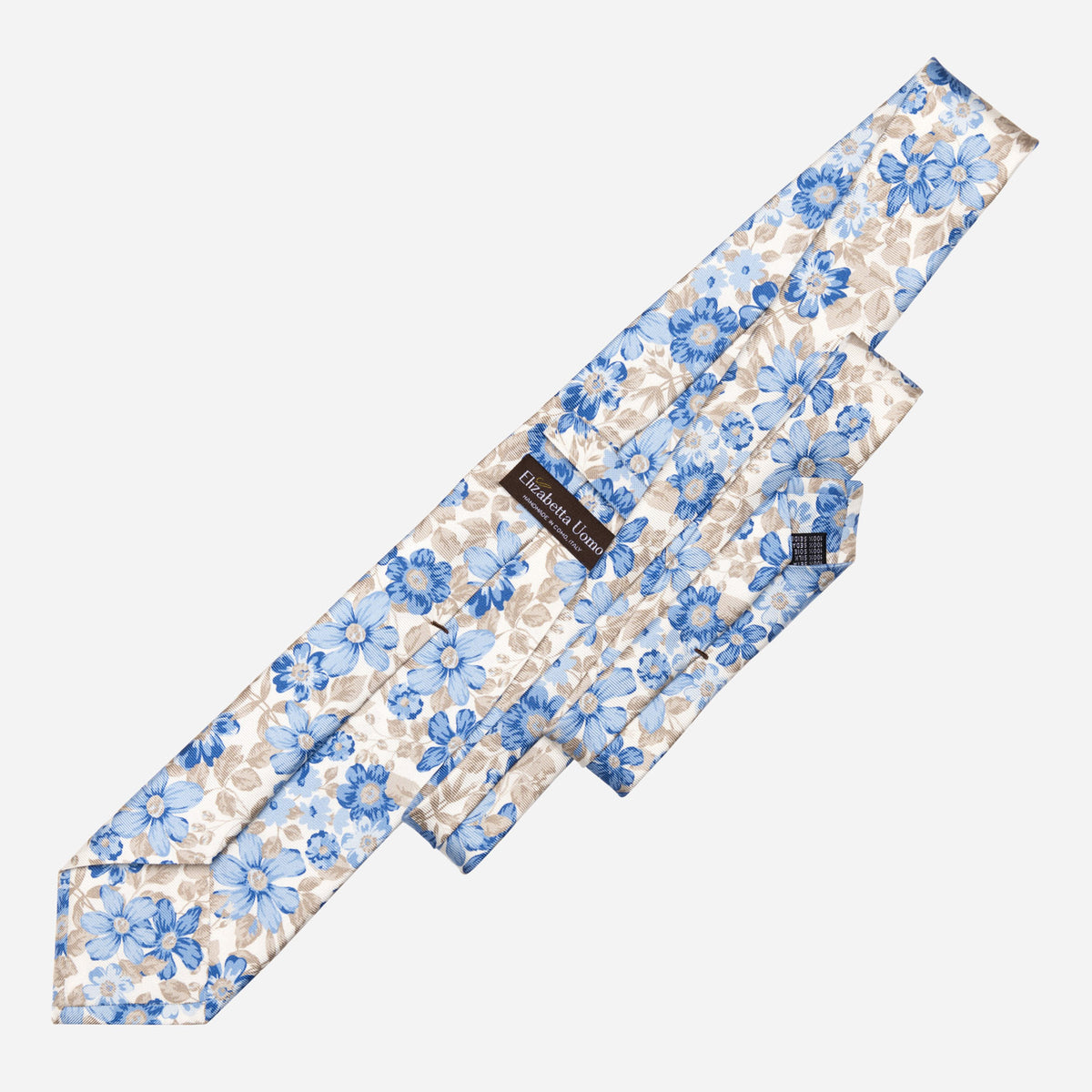 Blue Floral Handmade Italian Silk Tie