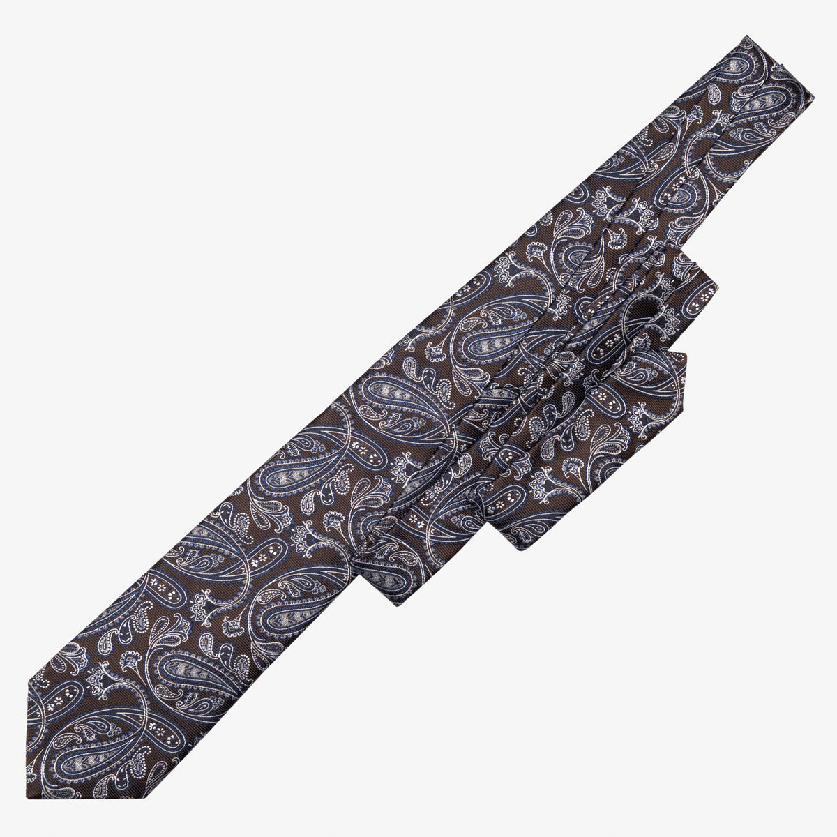 Brown and Blue Italian Paisley Silk Tie