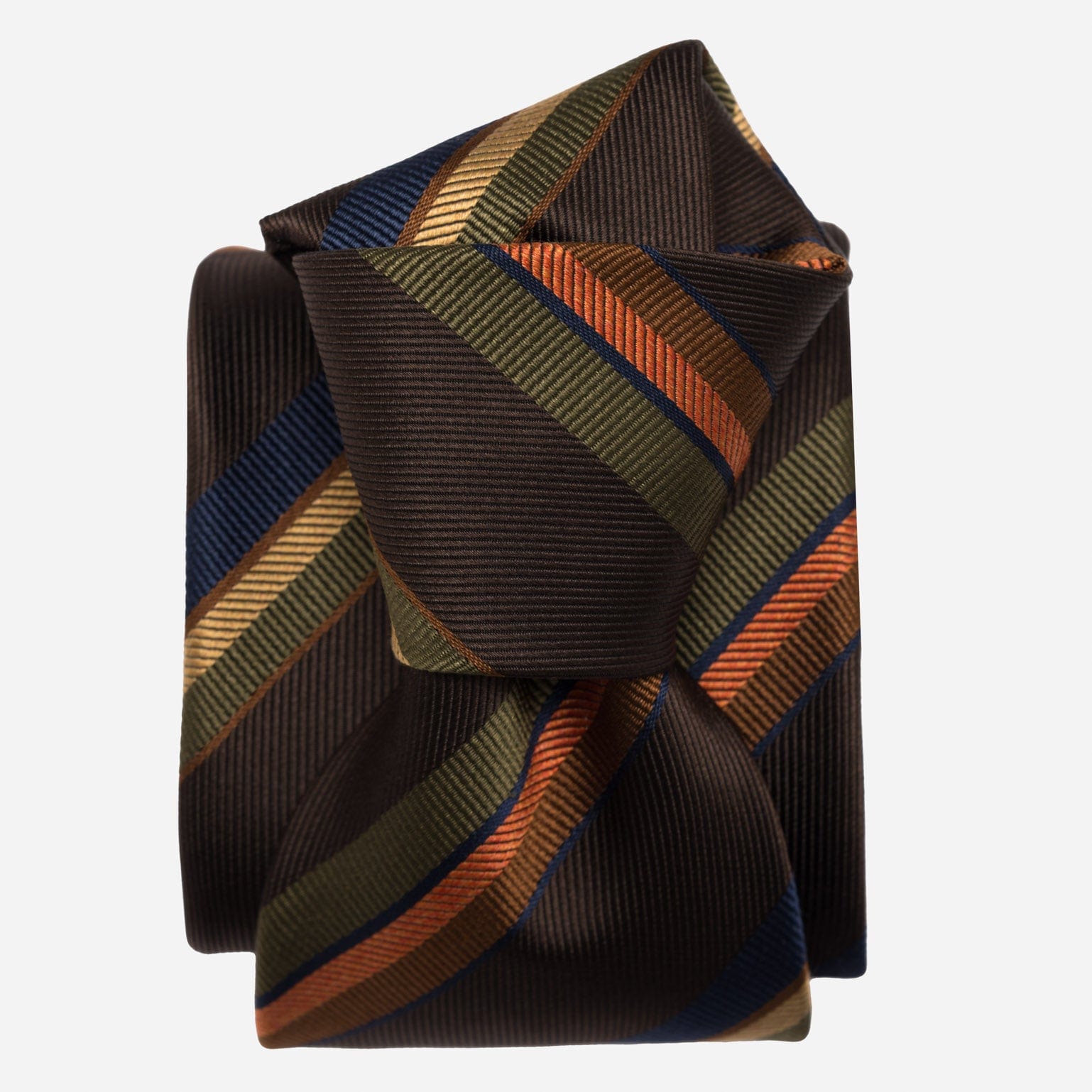 Chocolate Brown Stripes Italian Silk Tie