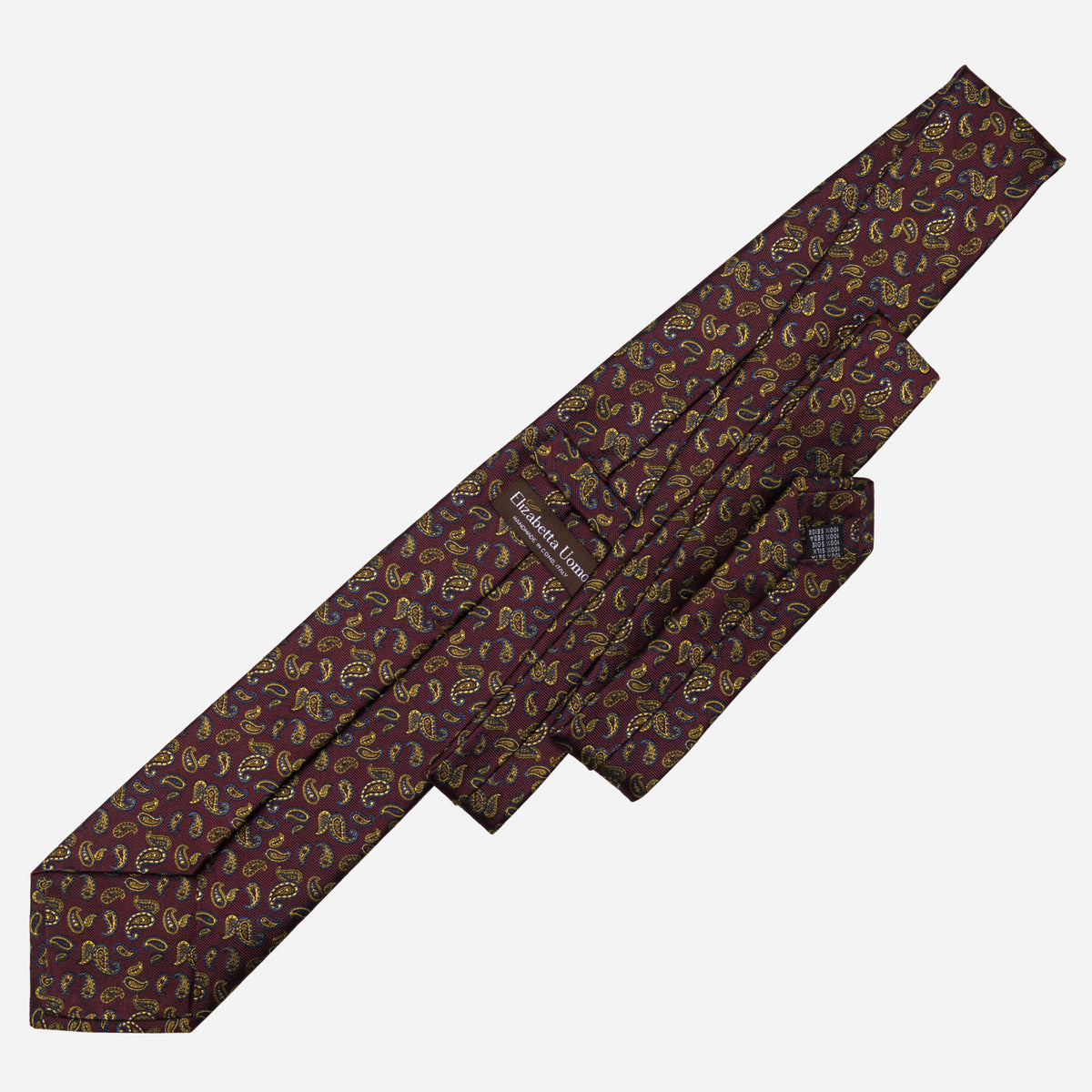 Burgundy Paisley Italian Silk Jacquard Designer Tie