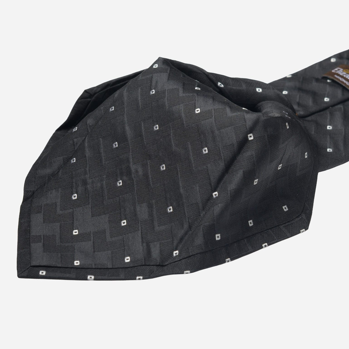 Italian Designer Black Silk Jacquard Tie