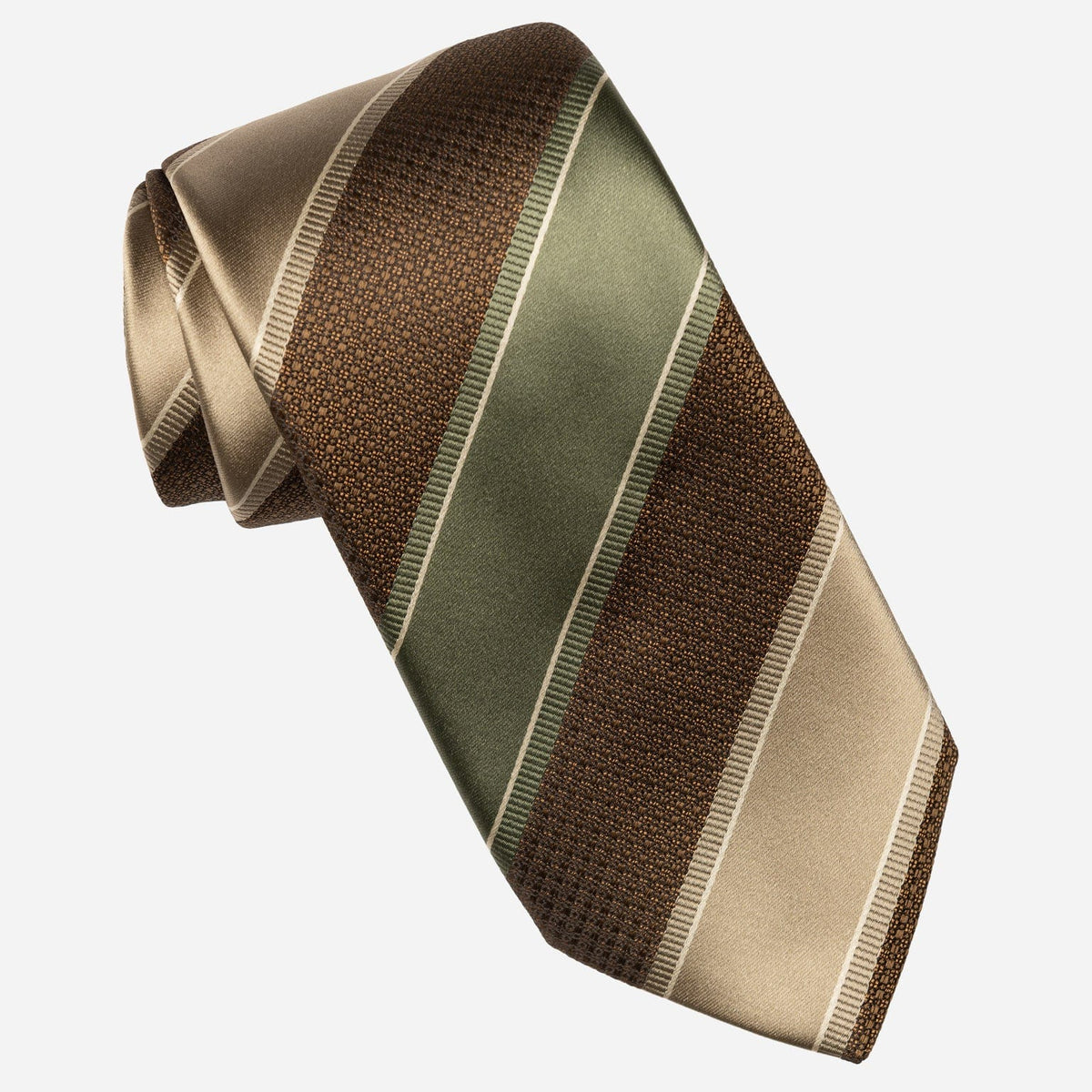 Italian Designer Green and Brown Tie