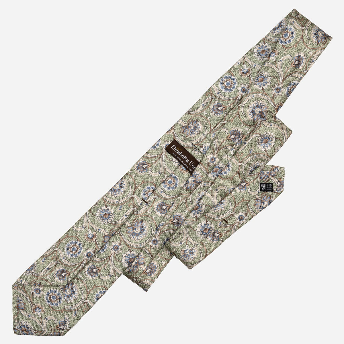Handmade Italian Silk Tie Green Floral