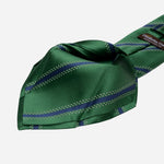Italian Designer Green Striped Tie