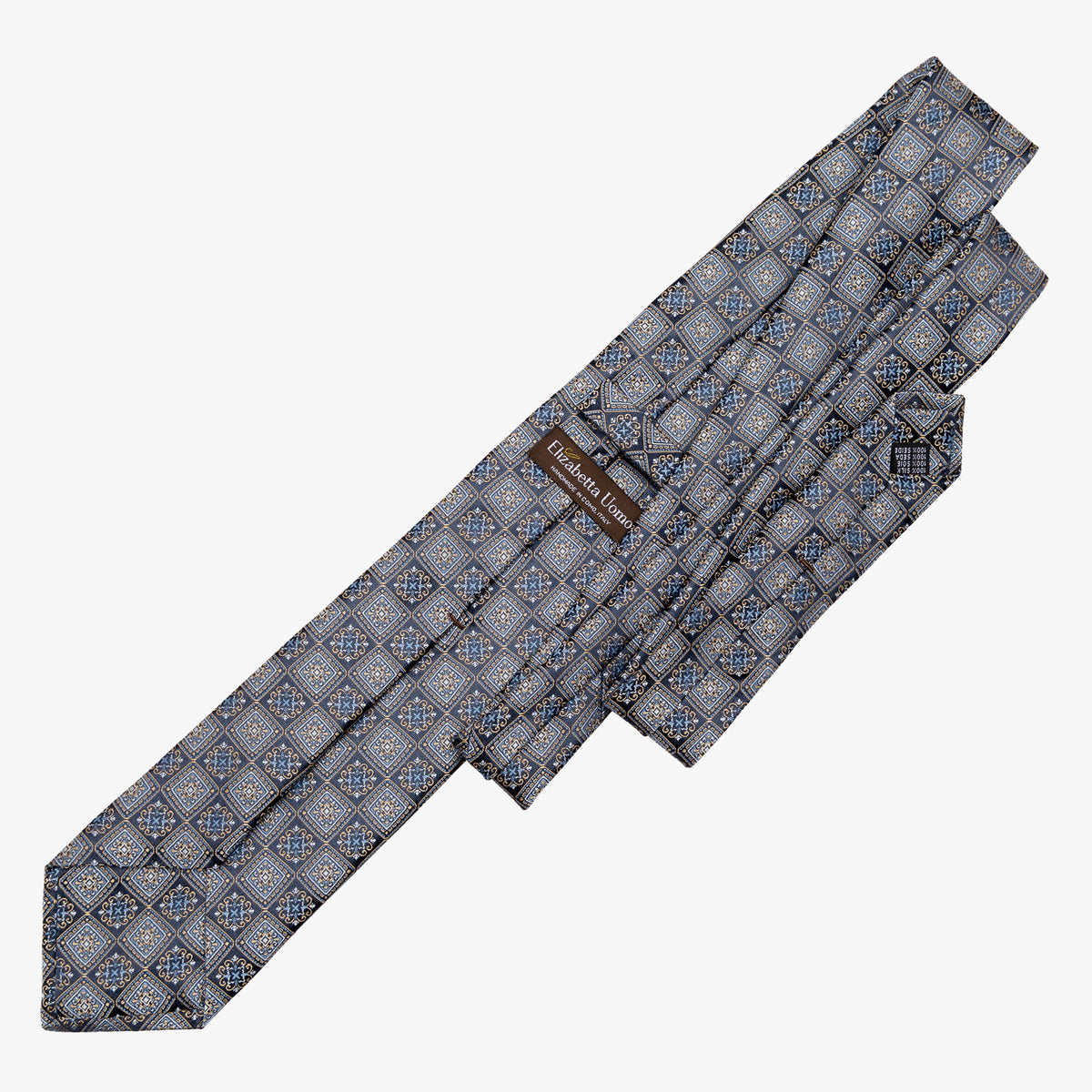 Navy and Blue Italian Handmade Silk Tie