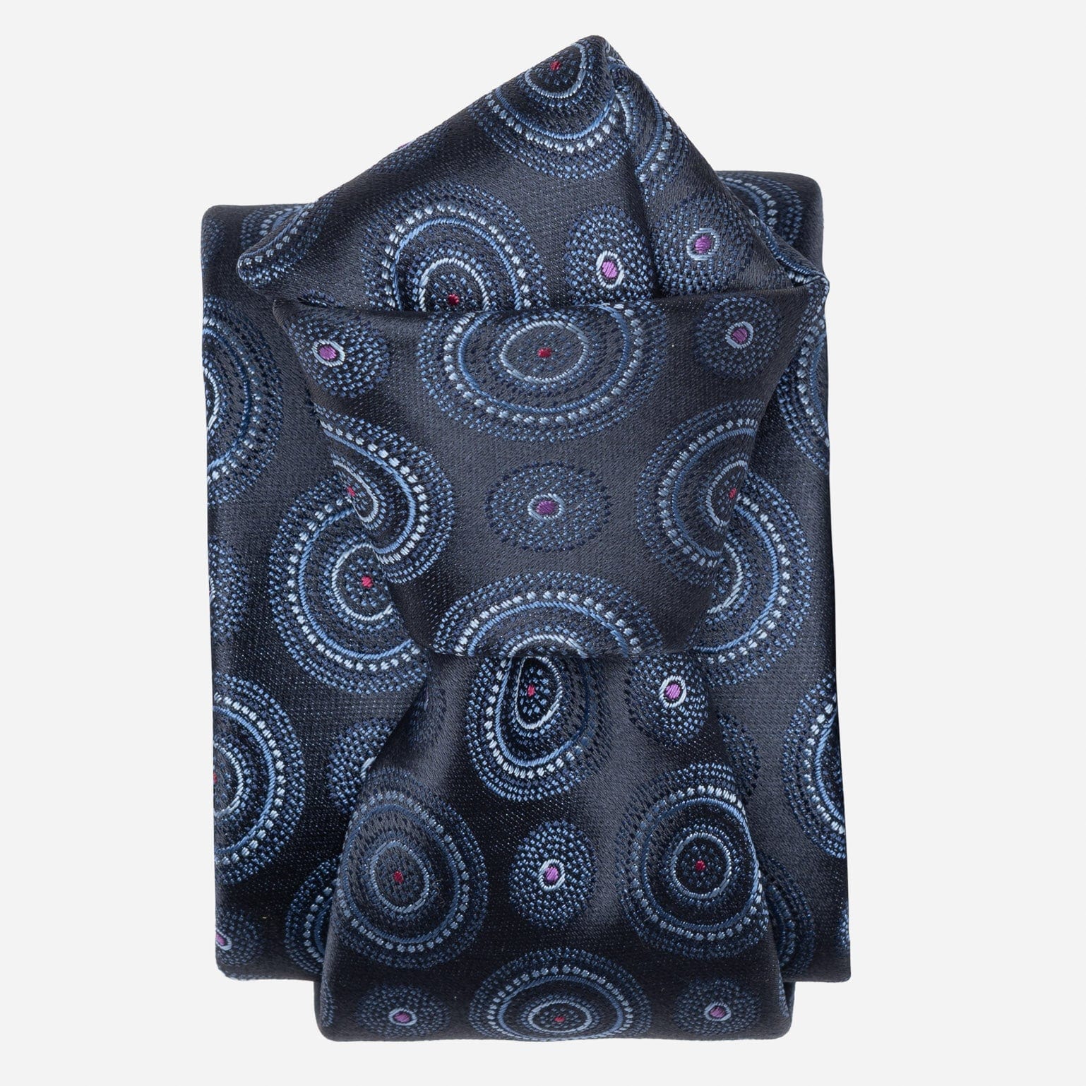 Designer Italian Silk Tie Navy and Blue