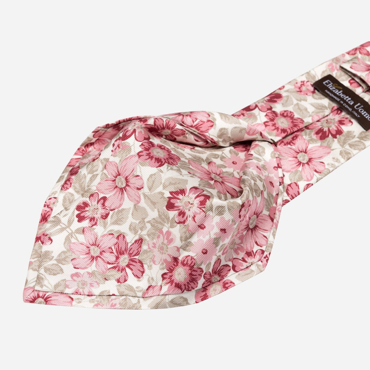 Pink Floral Handmade Italian Silk Tie