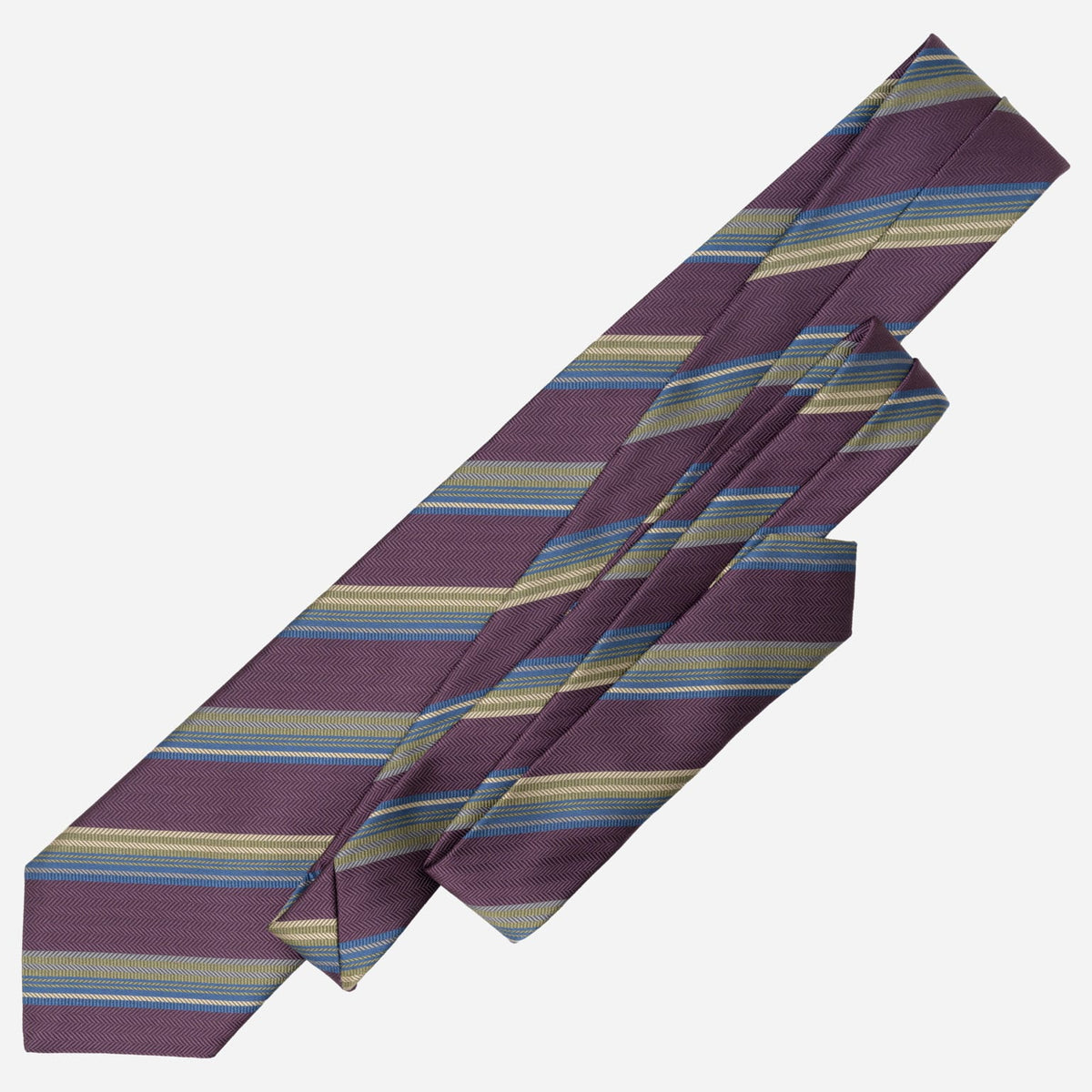 Designer Plum Striped Silk Tie