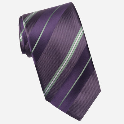 Purple Stripes Handmade Italian Silk Tie
