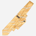 Yellow Striped Italian Designer Silk Tie