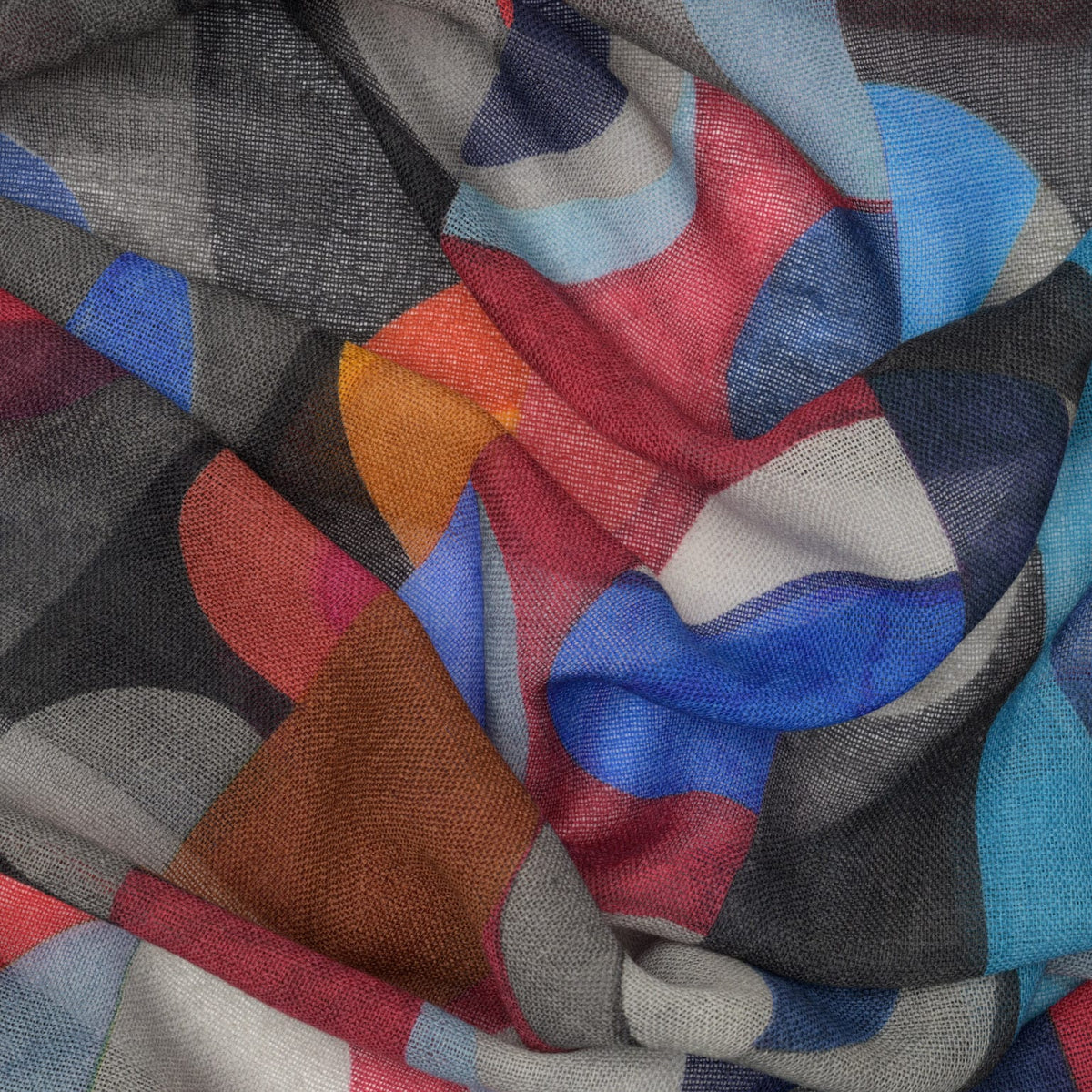 Italian Designer Blue Wool Scarf