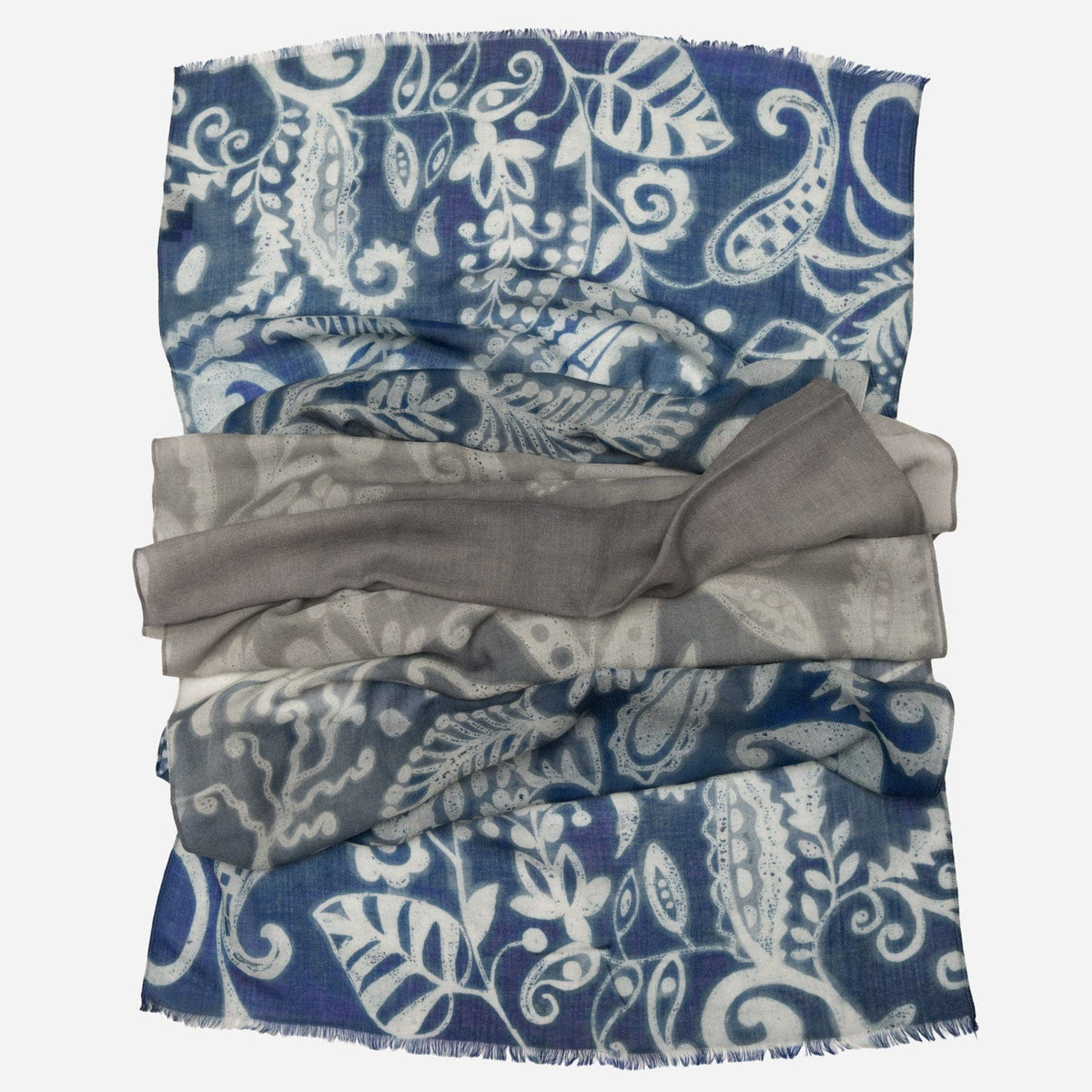 Italian Designer Wool Scarf - Light Blue