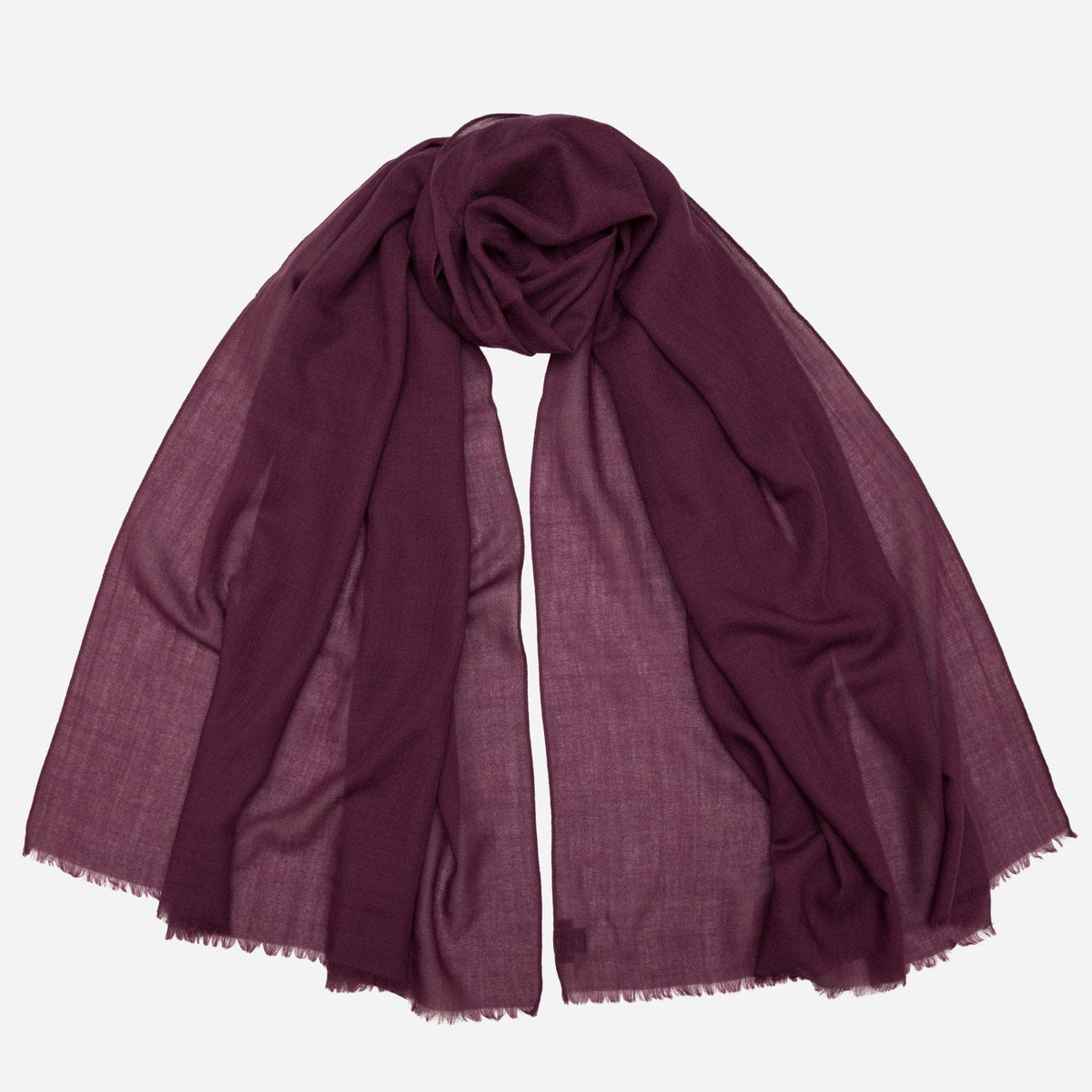 Italian Designer Burgundy Wool Silk Scarf