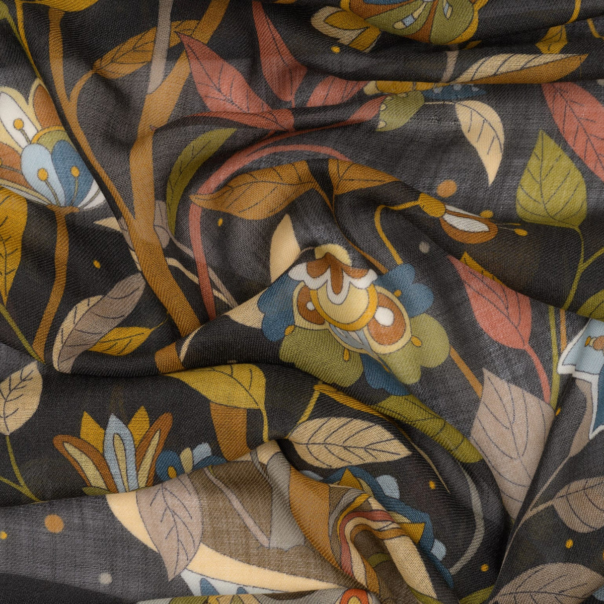 Luxury Brown Wool & Silk Scarf