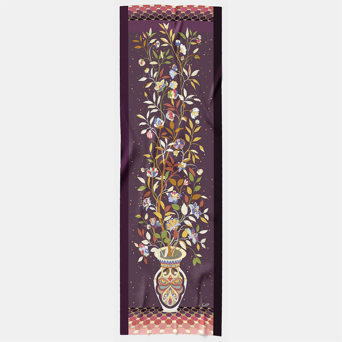 Luxury Plum Wool & Silk Scarf