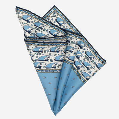 Light Blue Italian Silk Pocket Square