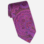 Magenta Paisley Handmade Italian Silk Tie