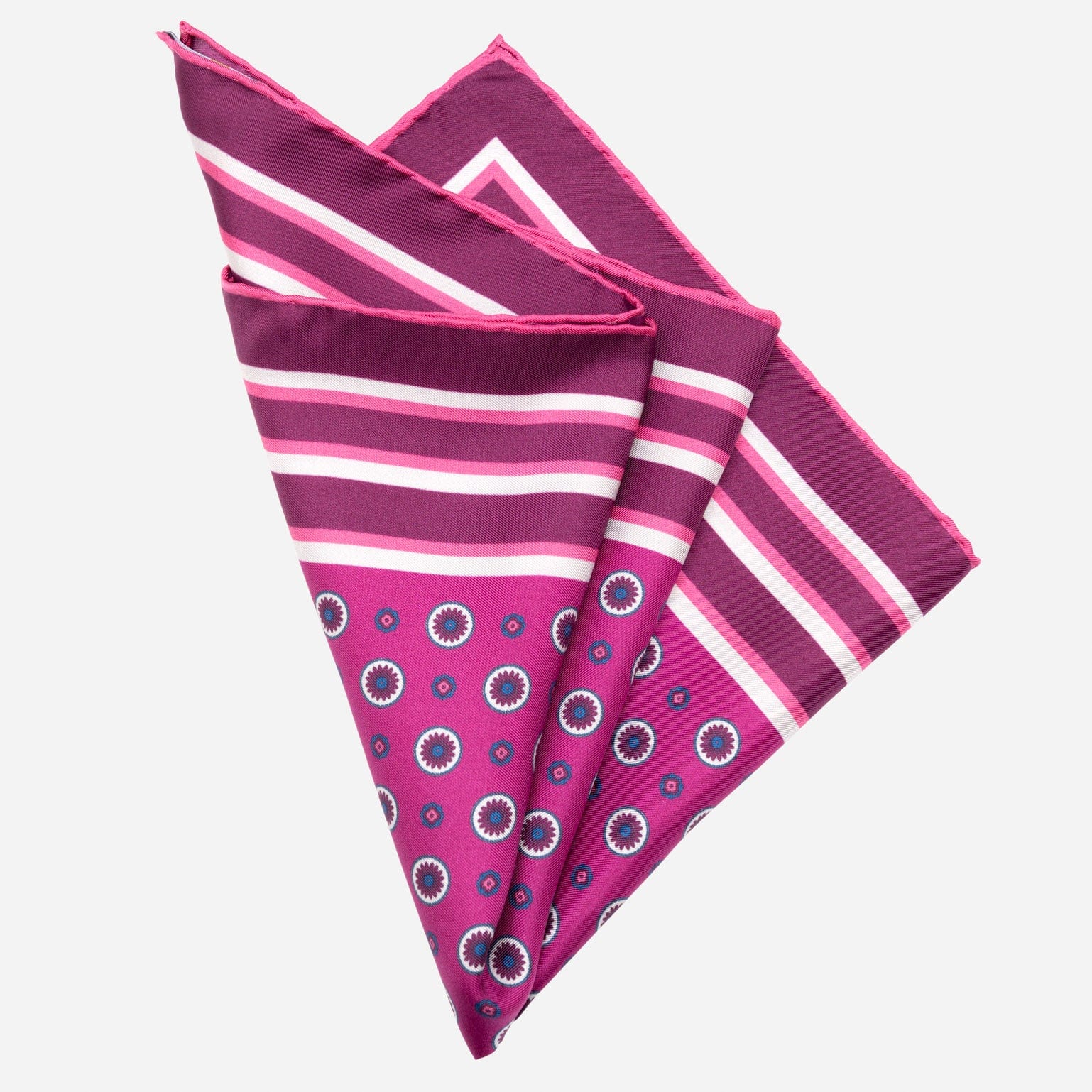 
Luxury handmade Italian silk pocket square hand rolled