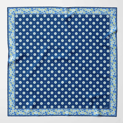 Large Mens Blue Italian Silk Bandana