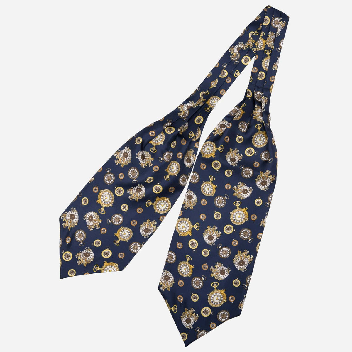 Italian Navy Silk Ascot Tie Day Cravat