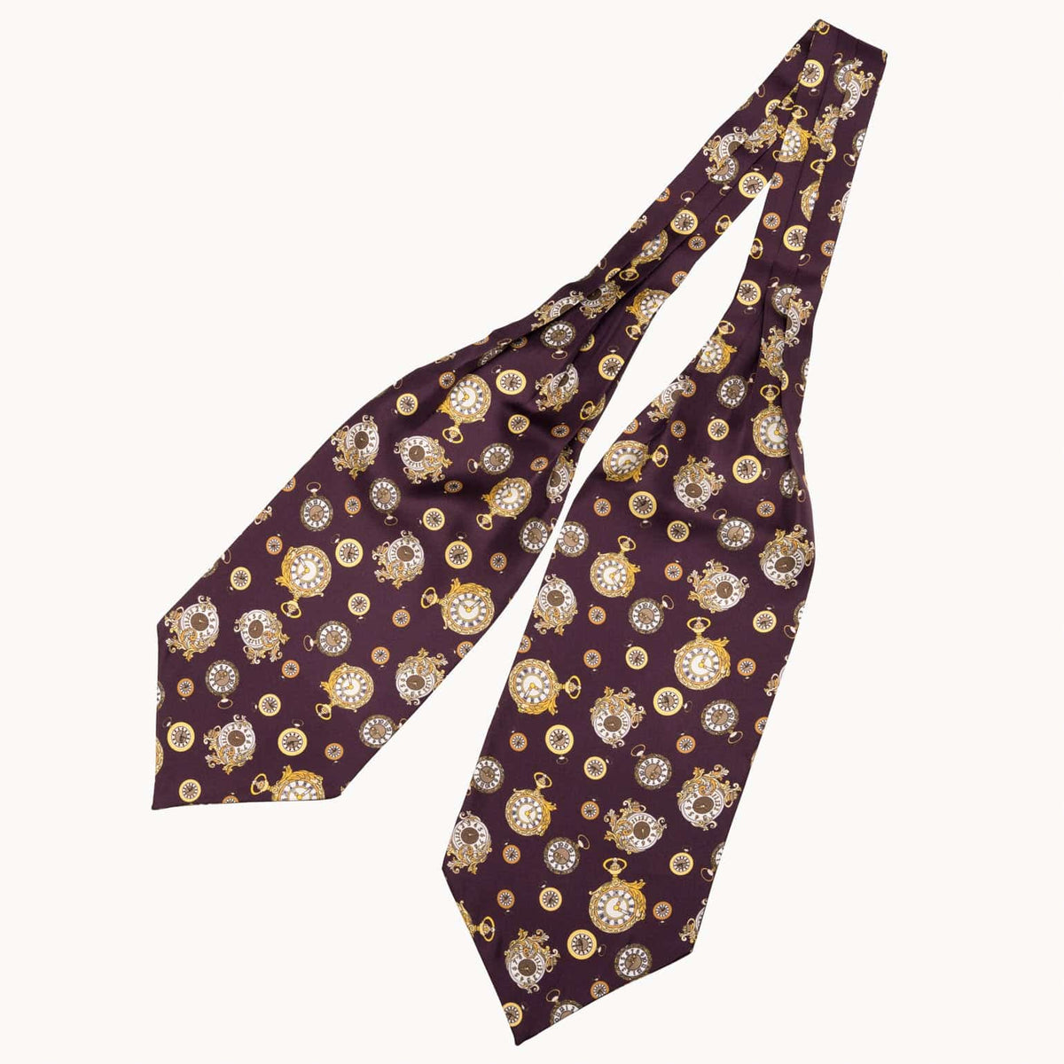 Italian Plum Silk Ascot Tie Day Cravat