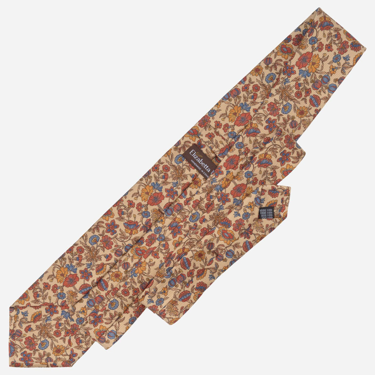 Beige Floral Madder Silk Tie