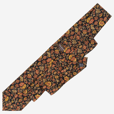 Black Floral Madder Silk Tie