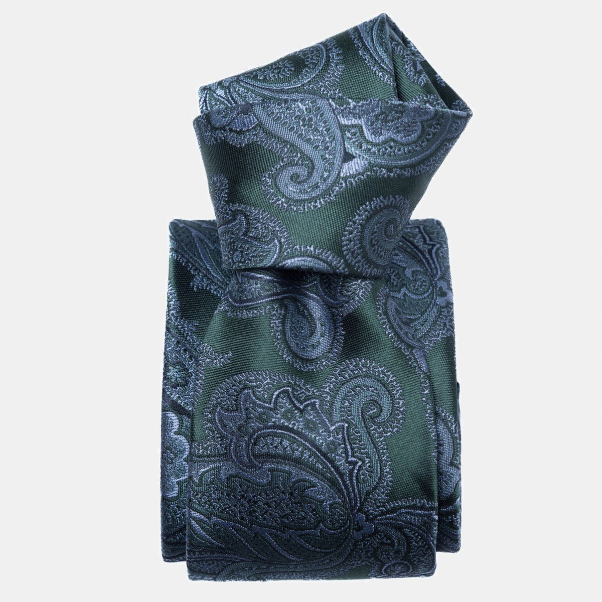 Formal Green Paisley Handmade Italian Silk Tie