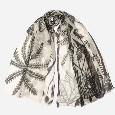 Black Modal Cotton Silk Square Scarf